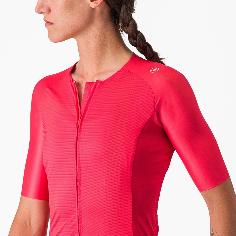 Castelli AERO PRO 7.0 W Ženske Dres Crvene | 14XKWIVLE