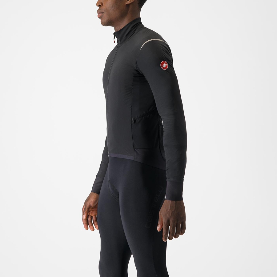 Castelli ALPHA FLIGHT ROS Muške Jakne Crne Srebrne Tamno | 46WHIRXVU