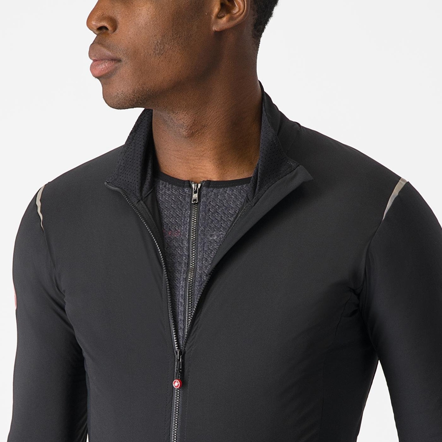 Castelli ALPHA FLIGHT ROS Muške Jakne Crne Srebrne Tamno | 46WHIRXVU