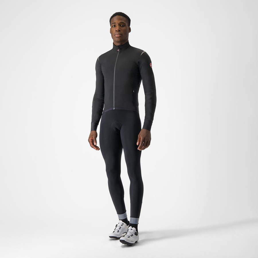 Castelli ALPHA FLIGHT ROS Muške Jakne Crne Srebrne Tamno | 46WHIRXVU