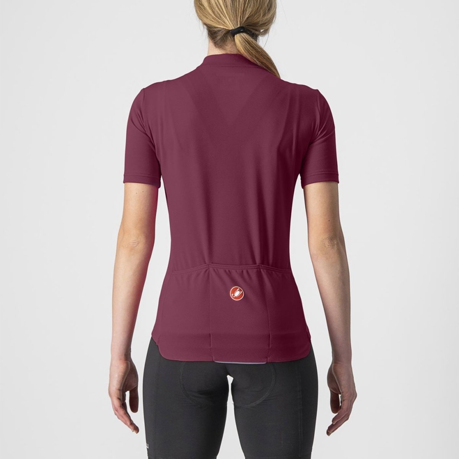 Castelli ANIMA 3 Ženske Dres Bordo Crvene | 50SBTFQUX