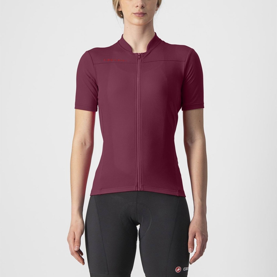 Castelli ANIMA 3 Ženske Dres Bordo Crvene | 50SBTFQUX