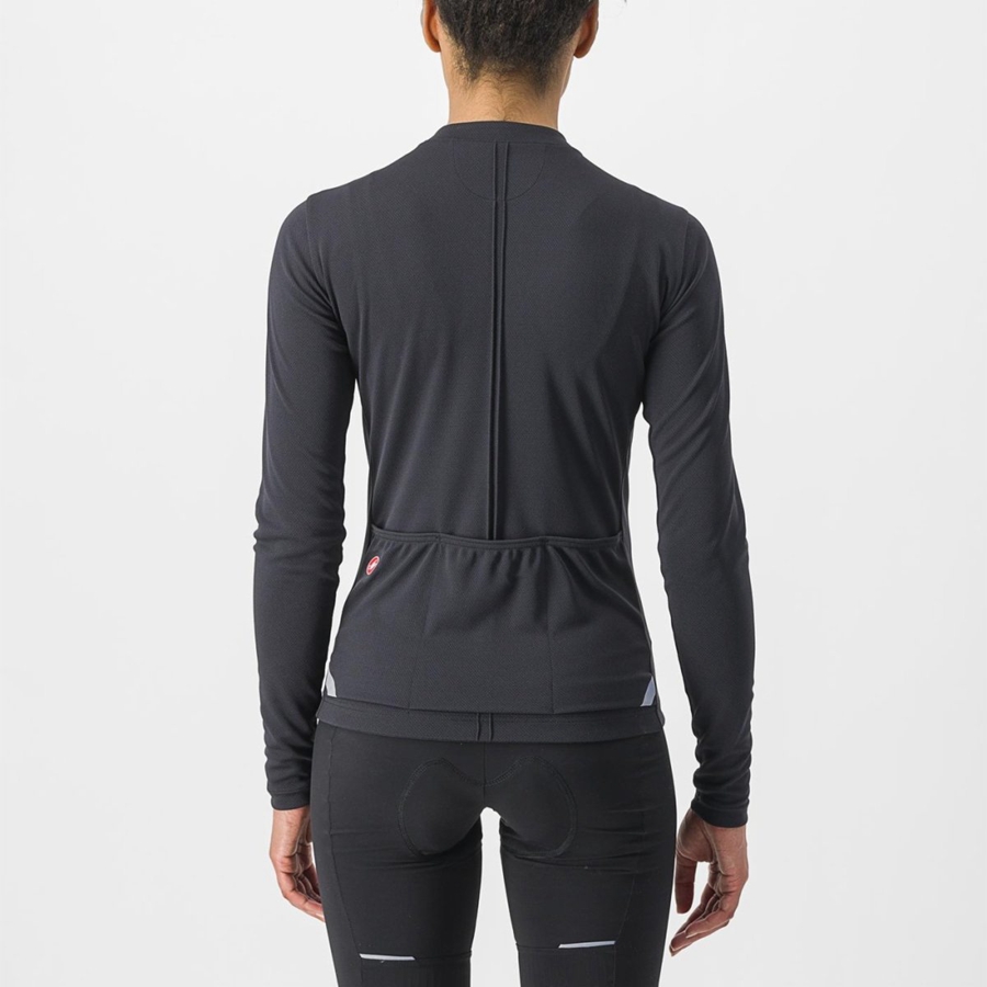 Castelli ANIMA 4 LONG SLEEVE Ženske Dres Crne | 46CTAGZMH