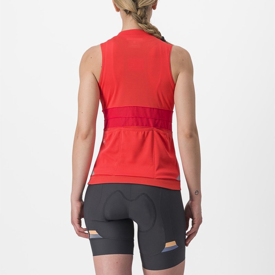 Castelli ANIMA 4 SLEEVELESS Ženske Dres Narančaste | 87IRACLZF