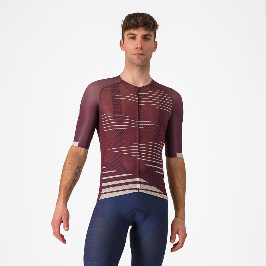 Castelli CLIMBER\'S 4.0 Muške Dres Tamno Bordo Srebrne | 83ZPDFCQG