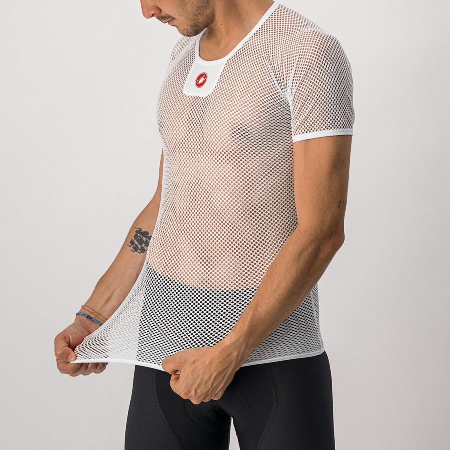 Castelli CORE MESH 3 SS Muške Temeljni Sloj Bijele | 15GQDPTWE