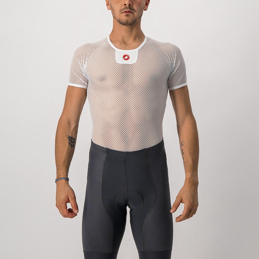 Castelli CORE MESH 3 SS Muške Temeljni Sloj Bijele | 15GQDPTWE