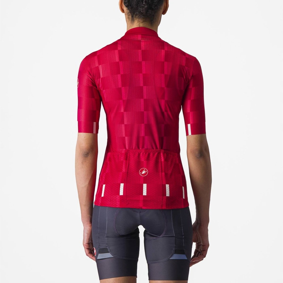 Castelli DIMENSIONE Ženske Dres Crvene Bijele | 06FOXQMBJ
