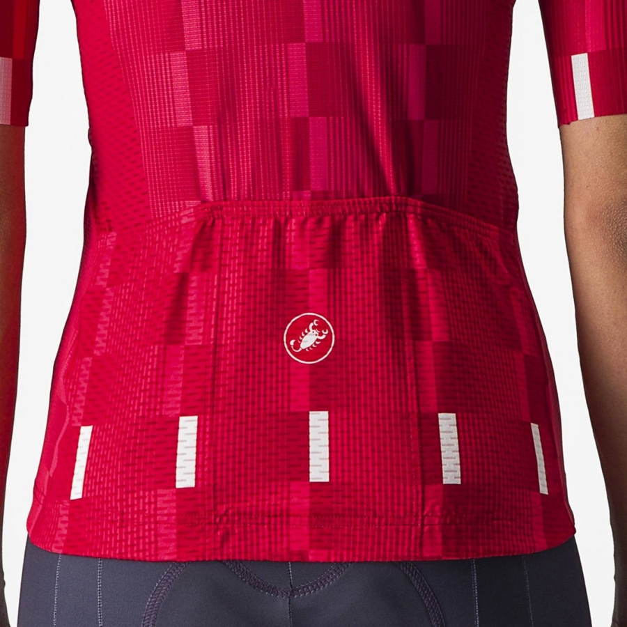 Castelli DIMENSIONE Ženske Dres Crvene Bijele | 06FOXQMBJ