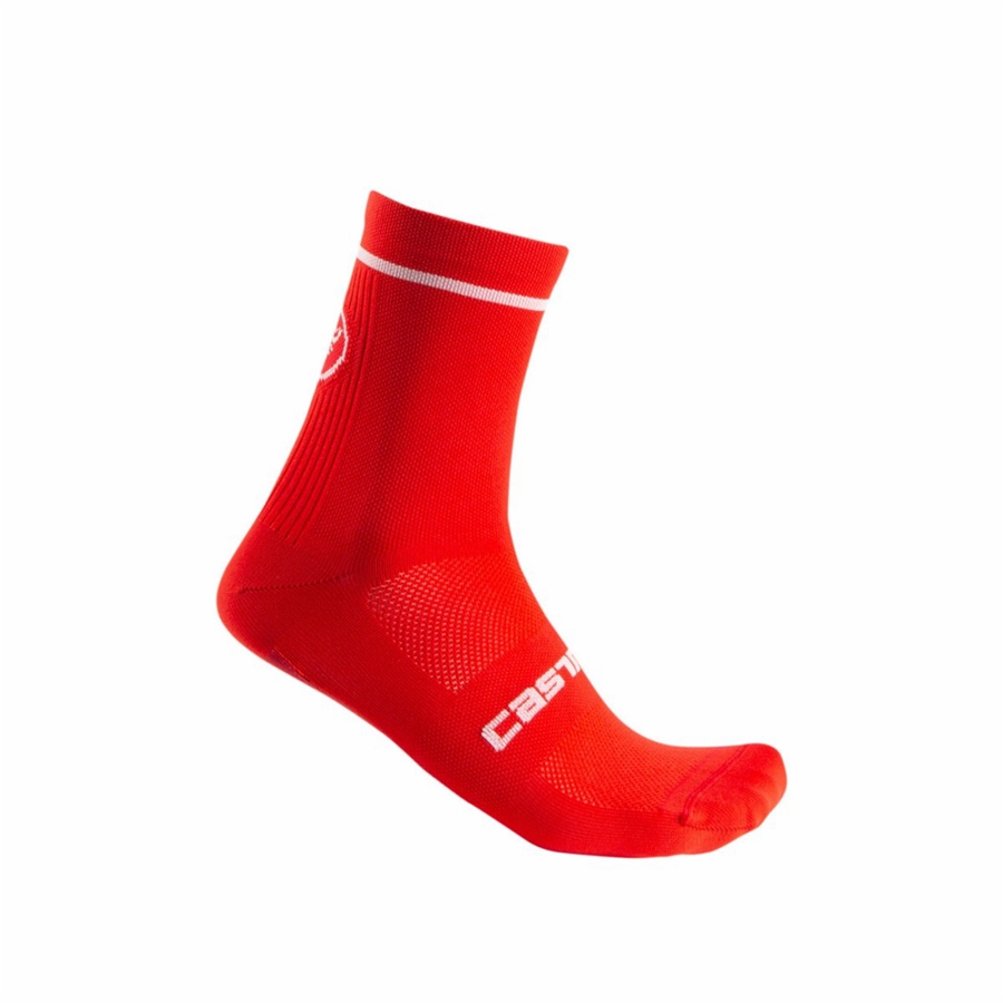 Castelli ENTRATA 13 Muške Čarape Crvene | 80FBSLZDA