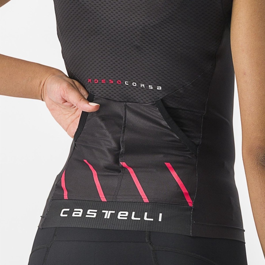 Castelli FREE 2 W TRI SINGLET Ženske Odijela Crne | 48QWGBTVL