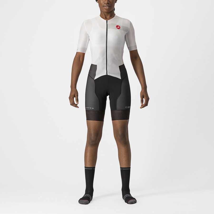 Castelli FREE SANREMO 2 W SHORT SLEEVE Ženske Odijela Bijele Crne | 27XKPYRHO