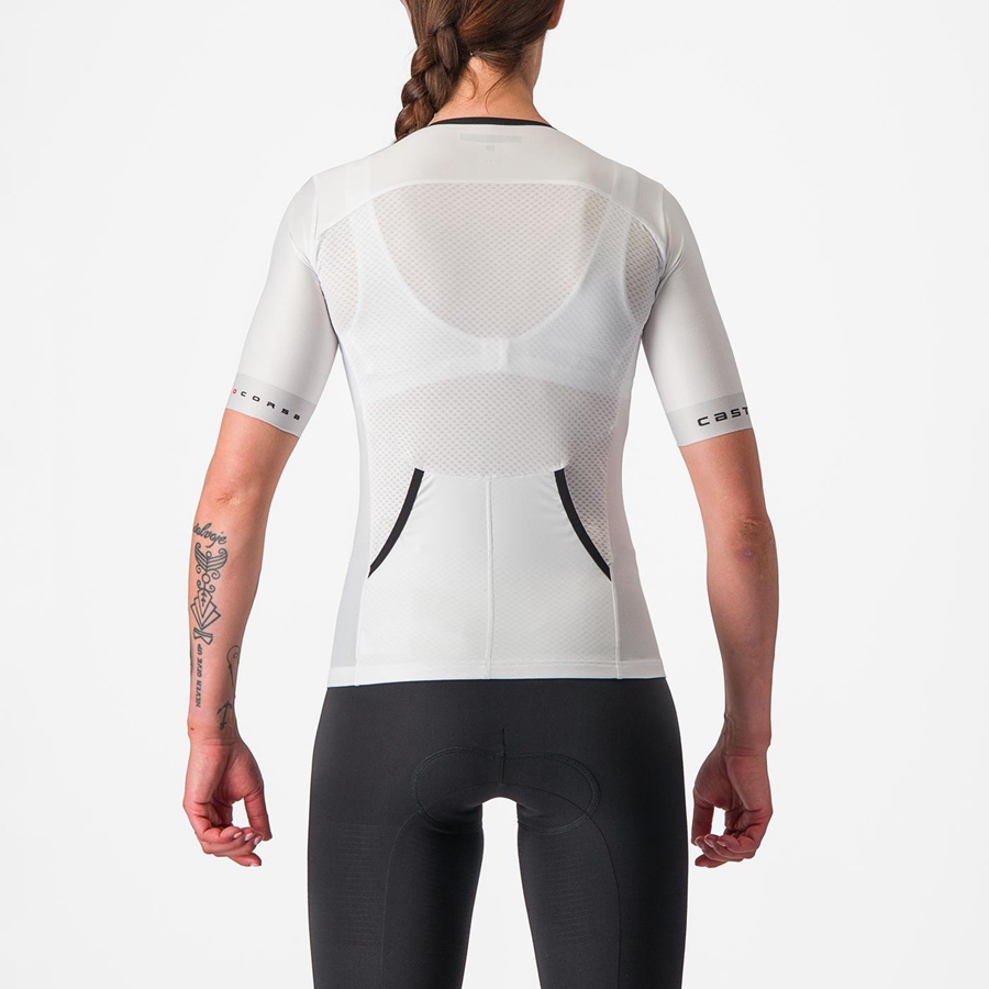 Castelli FREE SPEED 2 W RACE TOP Ženske Odijela Bijele Crne | 10NLUCRAW