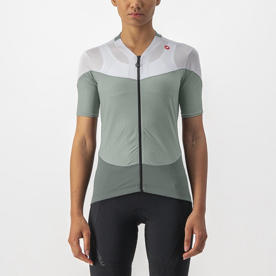 Castelli GRADIENT COLOR BLOCK Ženske Dres Zelene Bijele | 19ALNPYIZ