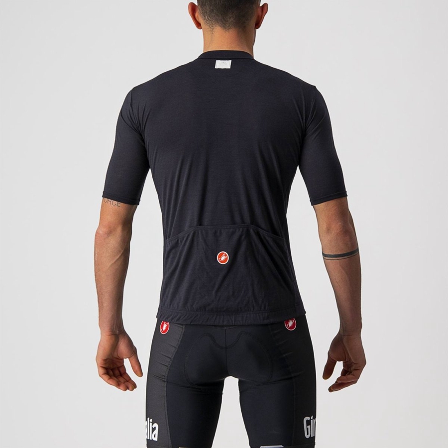 Castelli HERITAGE MAGLIA NERA Muške Dres Crne | 67HBZMNWF