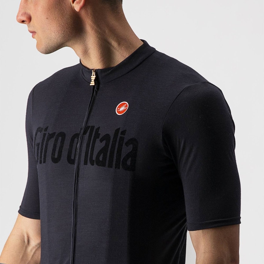 Castelli HERITAGE MAGLIA NERA Muške Dres Crne | 67HBZMNWF