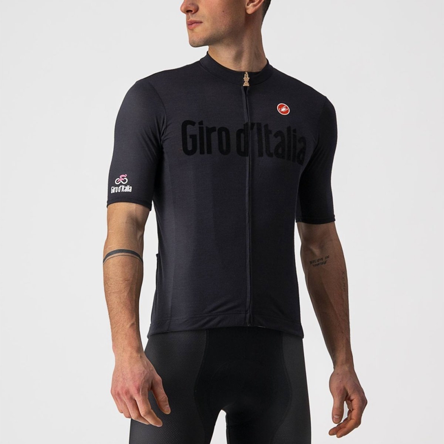 Castelli HERITAGE MAGLIA NERA Muške Dres Crne | 67HBZMNWF