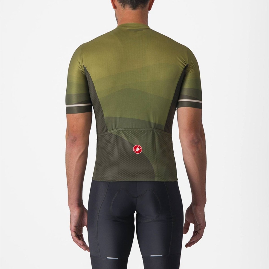 Castelli ORIZZONTE Muške Dres Tamno Zelene Maslinasto Zelene Srebrne | 12YCFPQHX