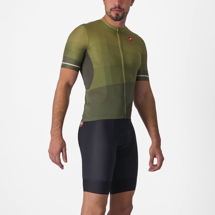 Castelli ORIZZONTE Muške Dres Tamno Zelene Maslinasto Zelene Srebrne | 12YCFPQHX