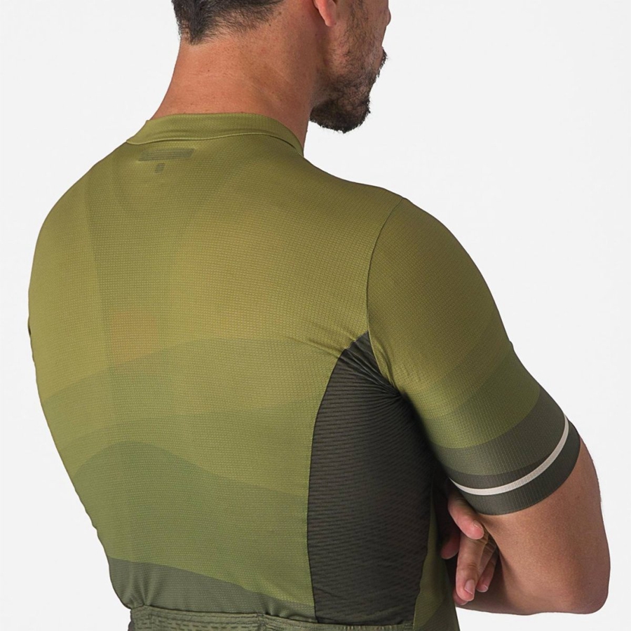 Castelli ORIZZONTE Muške Dres Tamno Zelene Maslinasto Zelene Srebrne | 12YCFPQHX