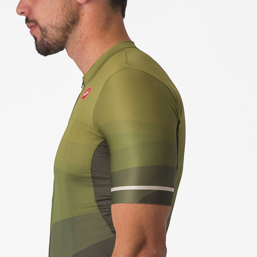 Castelli ORIZZONTE Muške Dres Tamno Zelene Maslinasto Zelene Srebrne | 12YCFPQHX