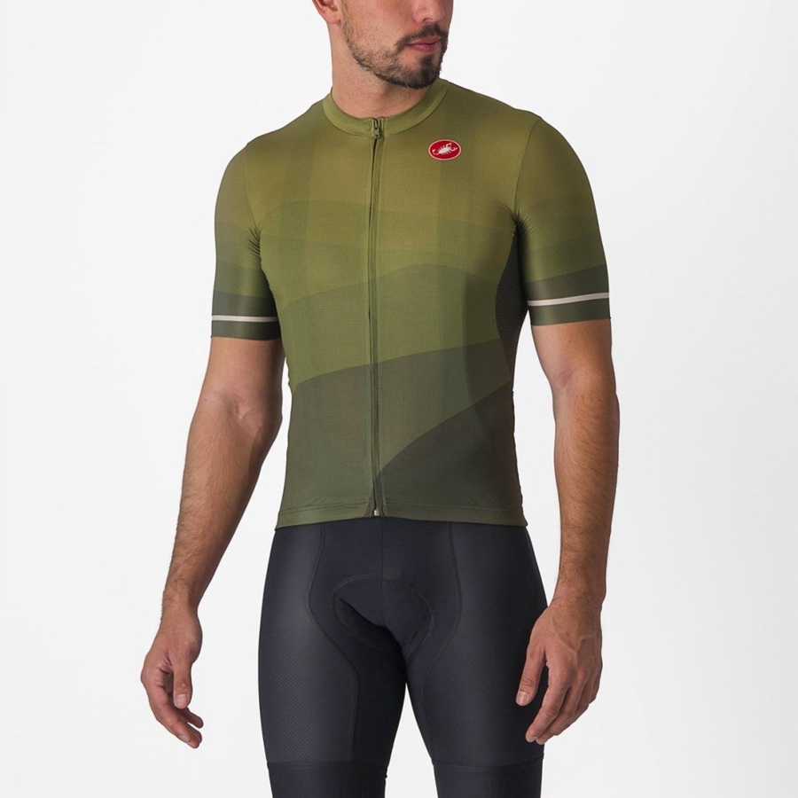 Castelli ORIZZONTE Muške Dres Tamno Zelene Maslinasto Zelene Srebrne | 12YCFPQHX