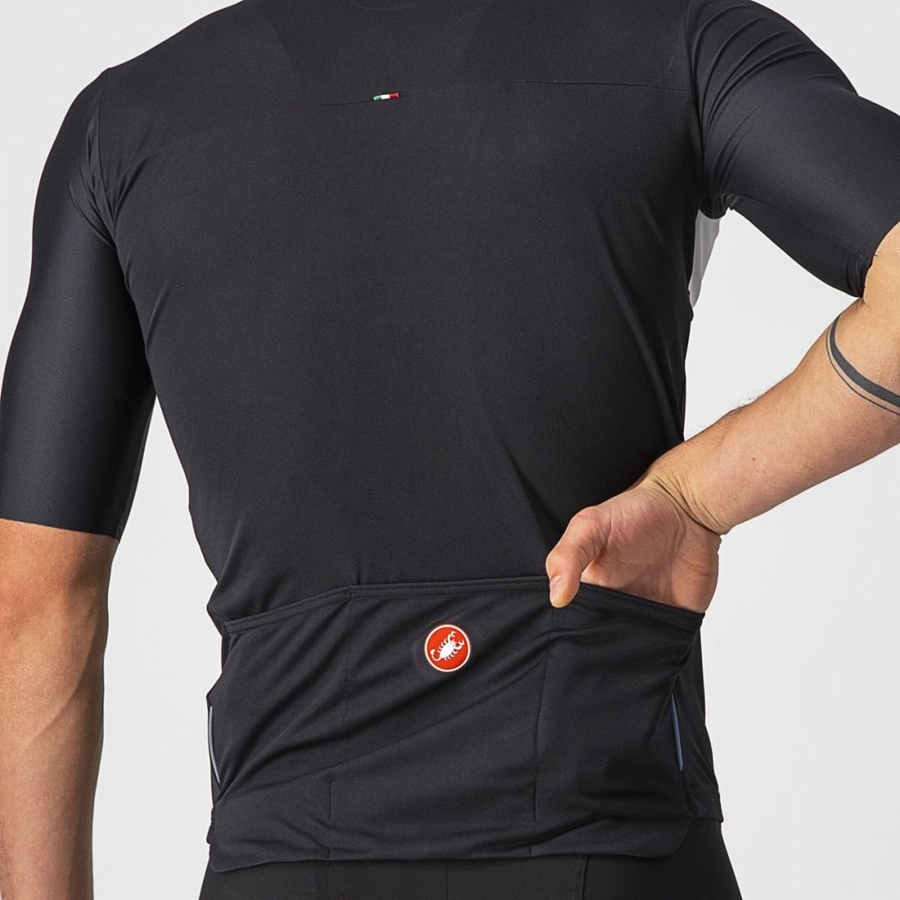 Castelli PROLOGO 7 Muške Dres Crne Srebrne Sive Bijele | 21SNIKBUF