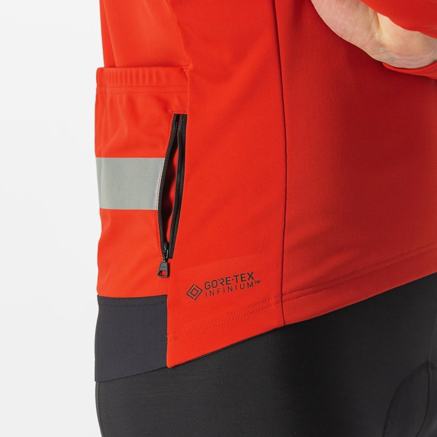Castelli RADDOPPIA 3 Muške Jakne Crvene Srebrne | 20GFZSCJM