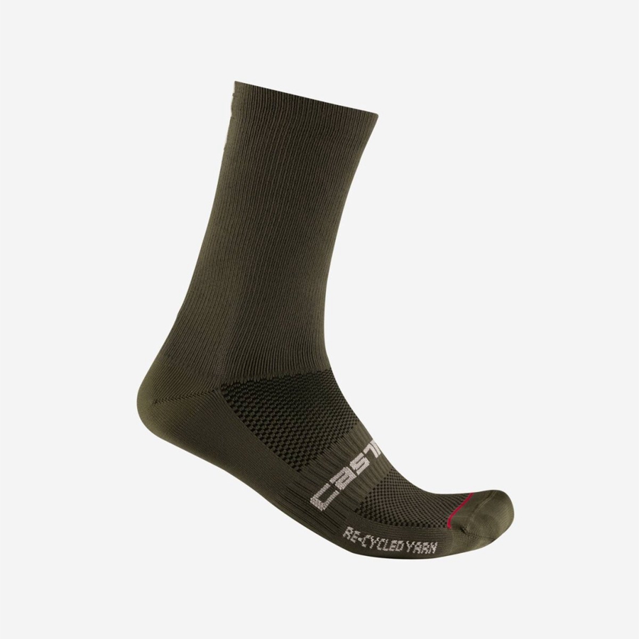 Castelli RE-CYCLE THERMAL 18 Muške Čarape Crne | 63LBQYHDE