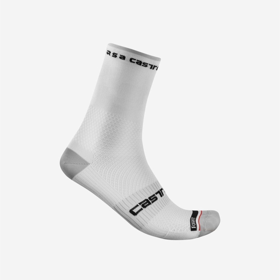 Castelli ROSSO CORSA PRO 15 Muške Čarape Bijele | 76FKJALCV