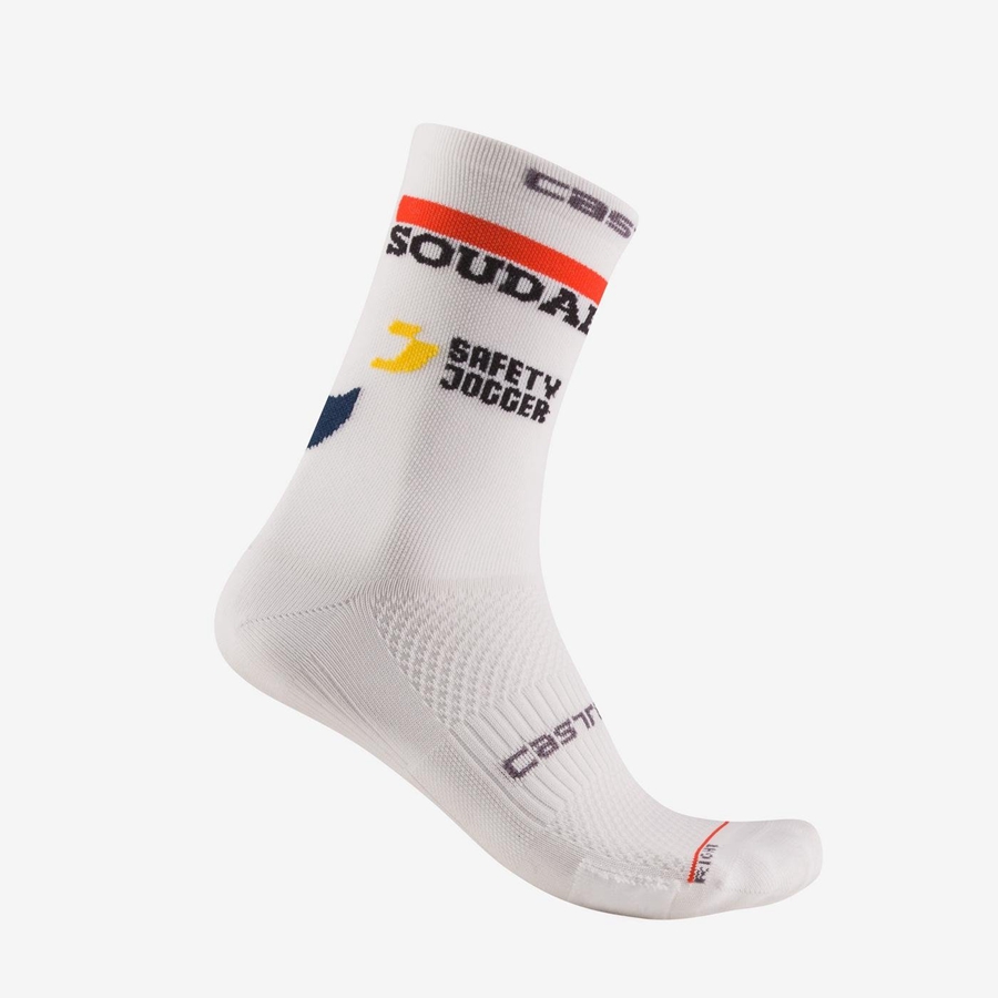 Castelli ROSSO CORSA PRO 15 Muške Čarape Bijele | 47WJRPZSN