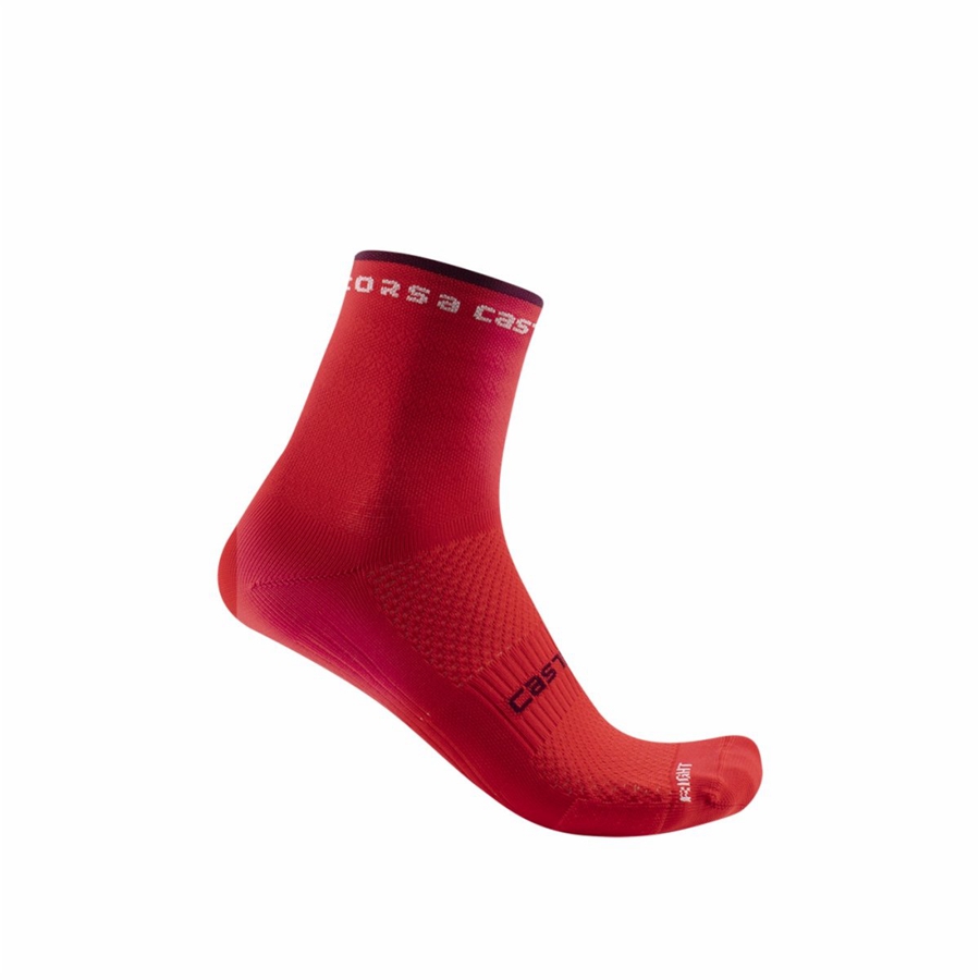 Castelli ROSSO CORSA W 11 Ženske Čarape Crvene | 47OCGTUAY