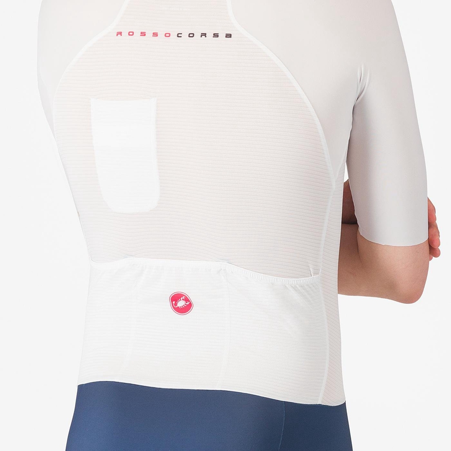 Castelli SANREMO BTW X2 Muške Speedsuit Bijele Plave | 91GFHUXJR