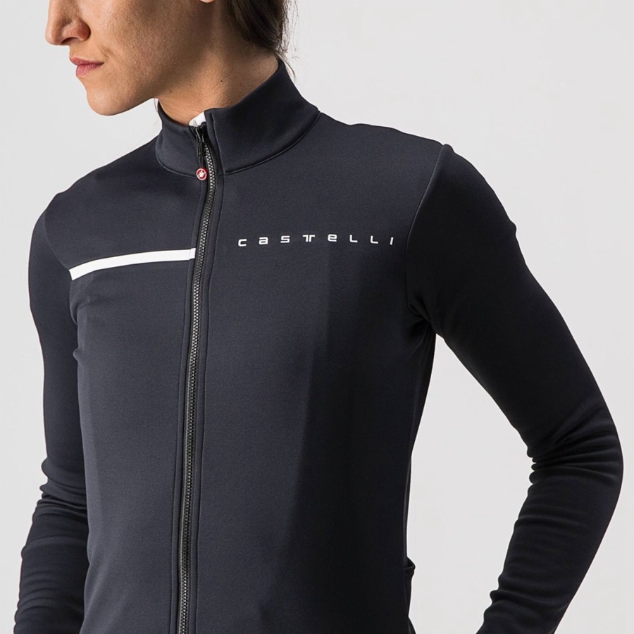 Castelli SINERGIA 2 FZ Ženske Dres Crne Bijele | 93GHBXJEN
