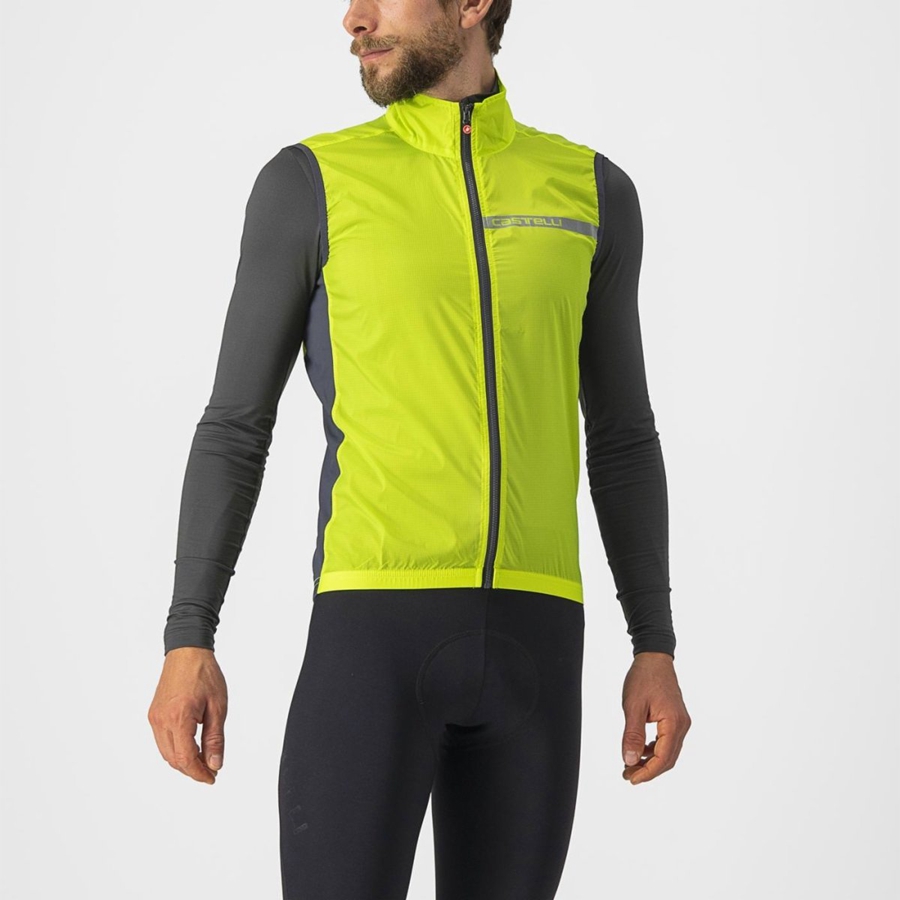 Castelli SQUADRA STRETCH Muške Prsluk Svijetlo Zelene Tamno Sive | 57EZGFNHJ