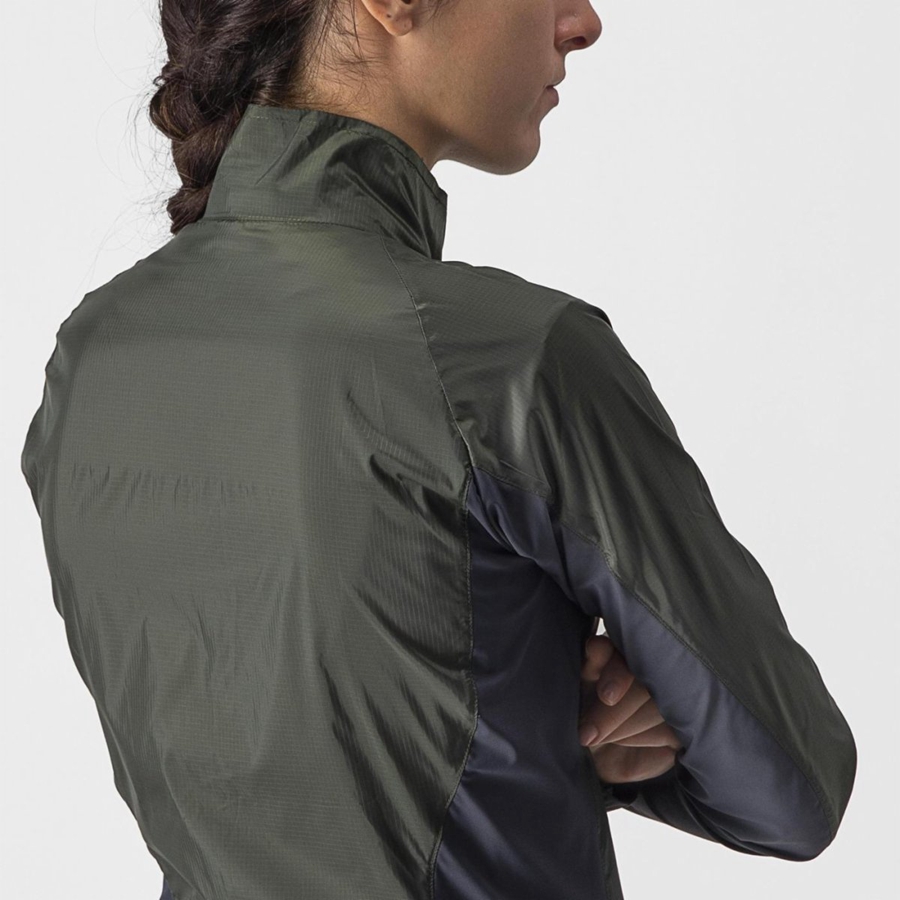 Castelli SQUADRA STRETCH W Ženske Zaštita Zelene Tamno Sive | 04AESLIMZ
