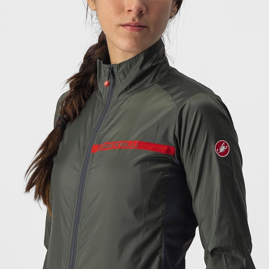 Castelli SQUADRA STRETCH W Ženske Zaštita Zelene Tamno Sive | 04AESLIMZ