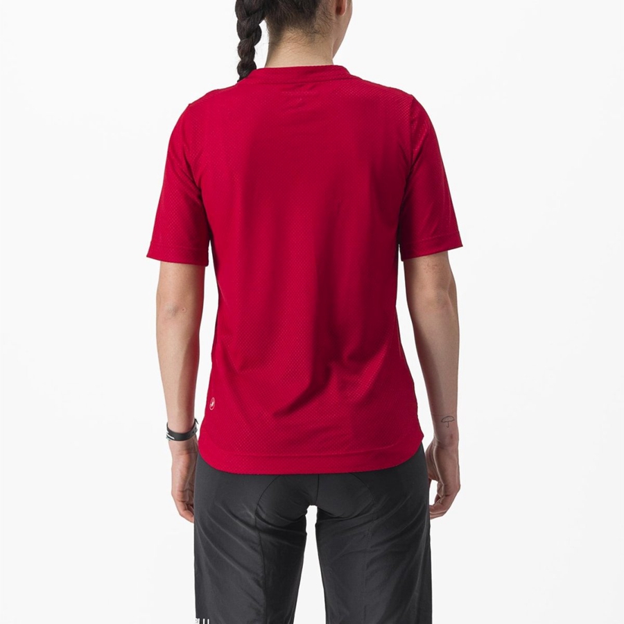Castelli TRAIL TECH 2 W TEE Ženske Dres Tamno Crvene | 28KLIZCGE