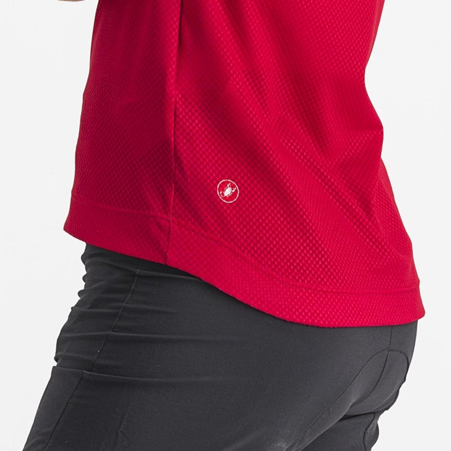 Castelli TRAIL TECH 2 W TEE Ženske Dres Tamno Crvene | 28KLIZCGE