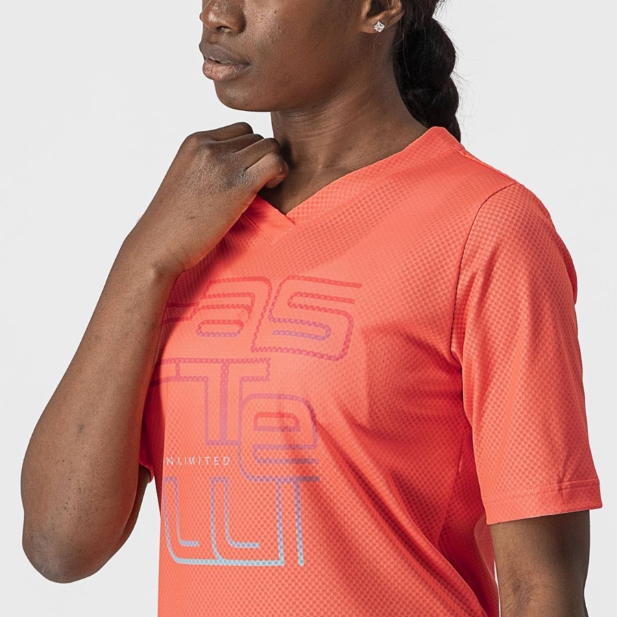Castelli TRAIL TECH W TEE Ženske Dres Koraljne | 06AZLFNXP
