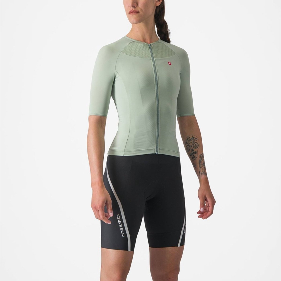Castelli VELOCISSIMA 2 Ženske Dres Zelene Plave | 10IRPXVYG