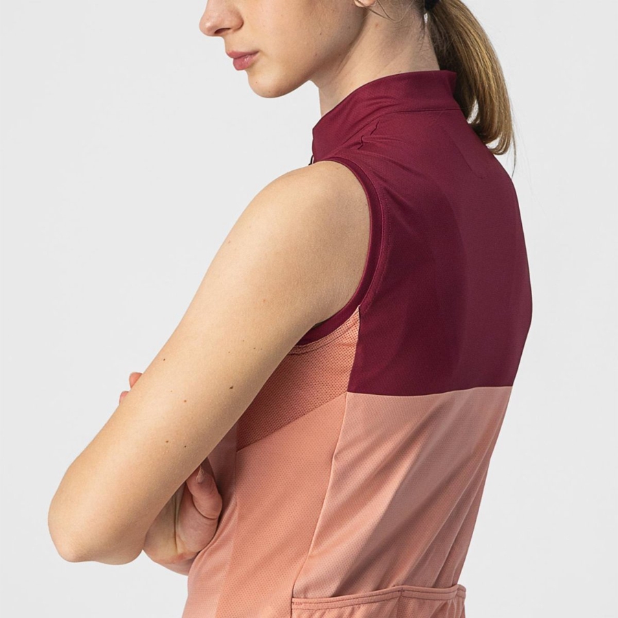 Castelli VELOCISSIMA SLEEVELESS Ženske Dres Roze Bordo | 27XHNMDJQ