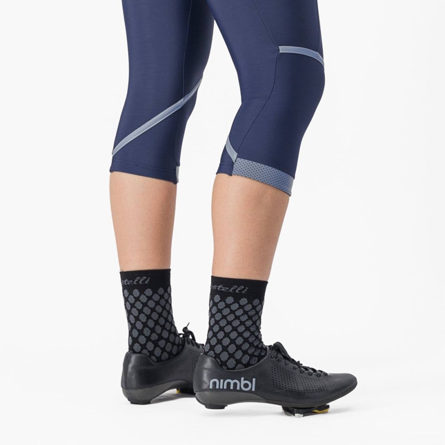Castelli VELOCISSIMA THERMAL KNICKER Ženske Tajice Plave Srebrne | 69BXYOITE