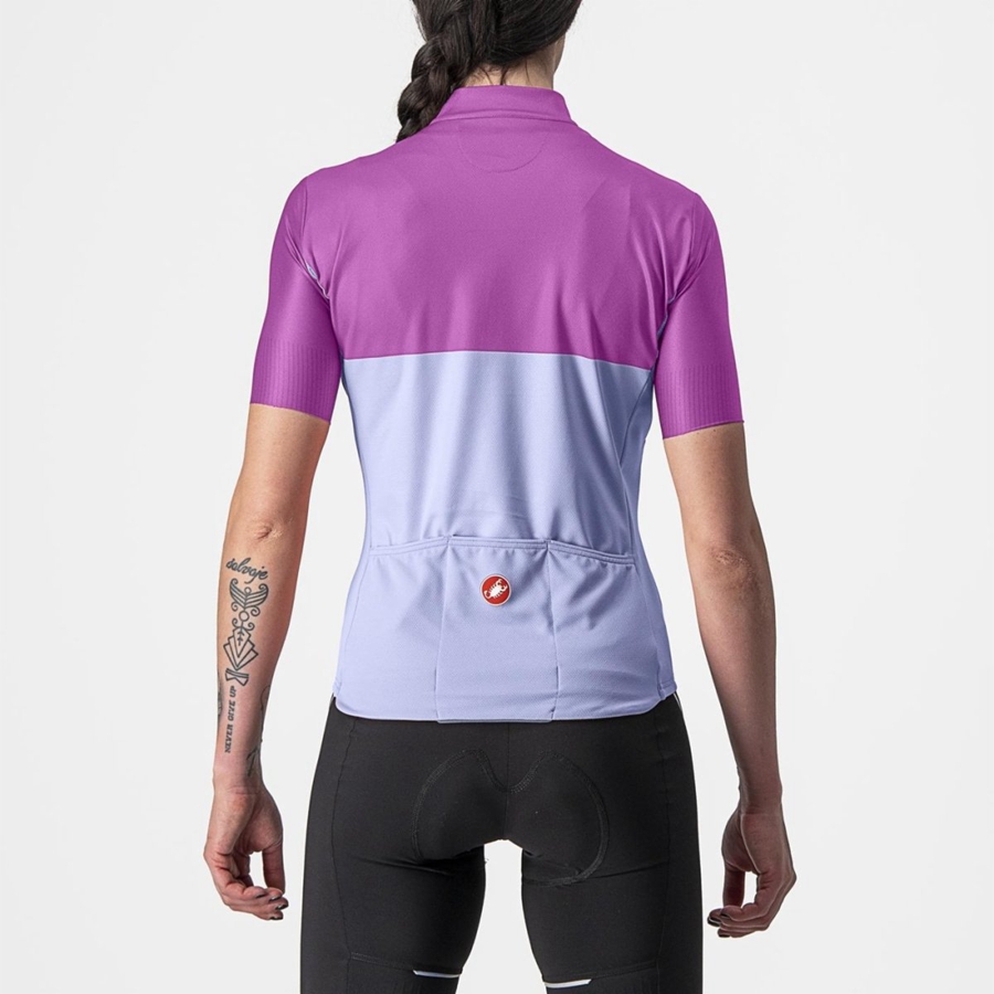 Castelli VELOCISSIMA Ženske Dres Ljubičaste Bijele | 95CBQOHMZ