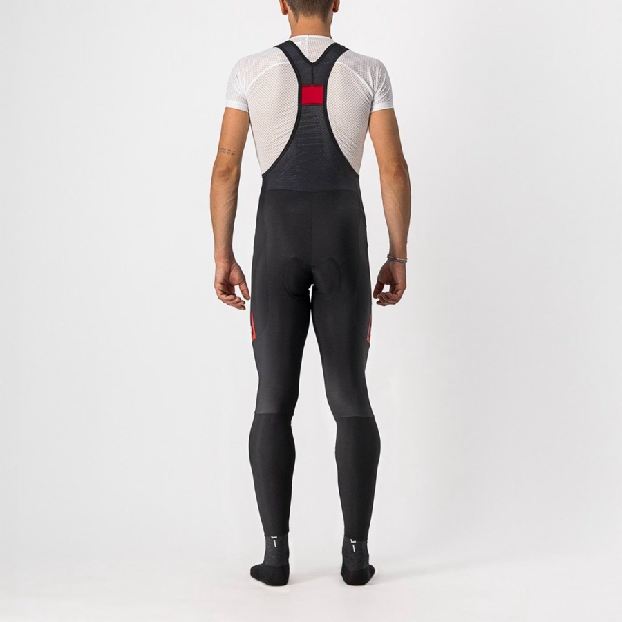 Castelli VELOCISSIMO 5 Muške Hulahopke S Bib Crne Crvene | 75HNBVDWM