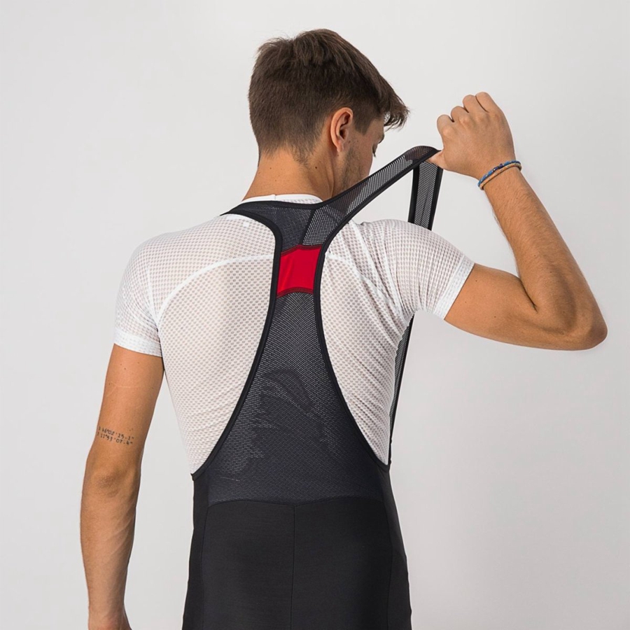 Castelli VELOCISSIMO 5 Muške Hulahopke S Bib Crne Crvene | 75HNBVDWM
