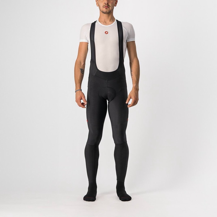 Castelli VELOCISSIMO 5 Muške Hulahopke S Bib Crne Crvene | 75HNBVDWM